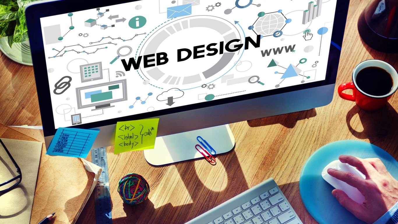 Web design concept on a desktop screen